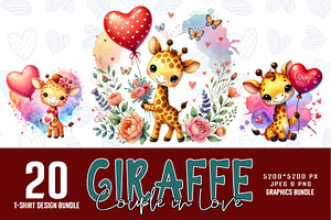 20 Giraffe Couple in Love Graphics, a Graphic by Sofia's Fashion