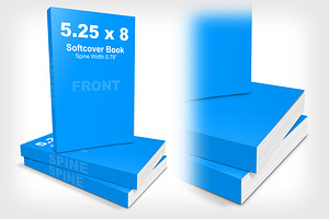 5.25 x 8 Softcover Book Stack Mockup