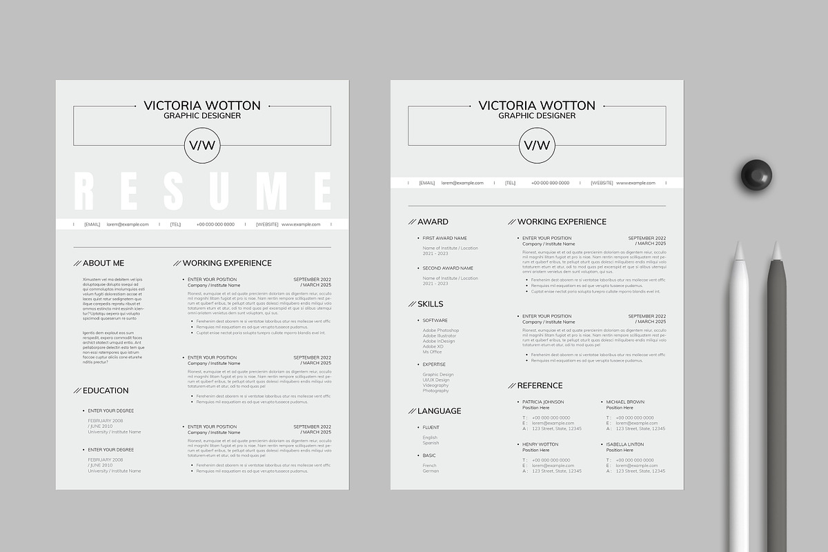 Simple and Clean Resume with Cover, a Resume Template by Studio Temply (Photo 2 of 7)