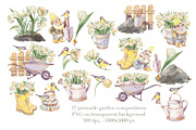 Tulips Spring Garden, watercolor set, an Illustration by Shabbypie (Thumbnail 5 of 12)