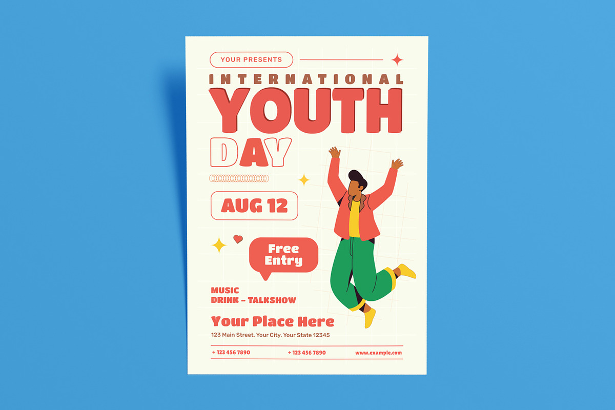 International Youth Day Template, a Flyer Template by VictorThemes