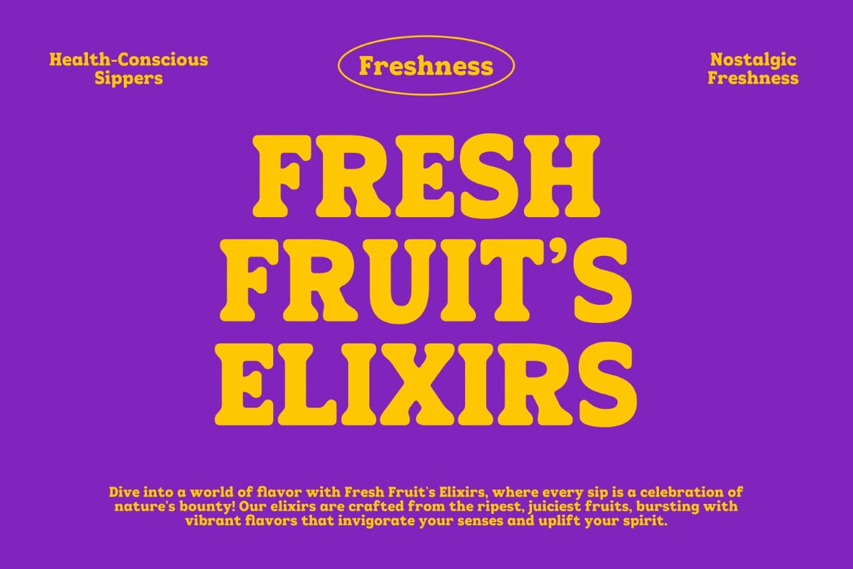 Juicy Fruti - Bold Retro Display Fon, a Serif Font by Studio Moara (Photo 2 of 10)