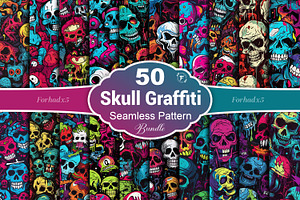 Skull Graffiti Seamless Pattern, a Pattern Graphic by Forhadx5