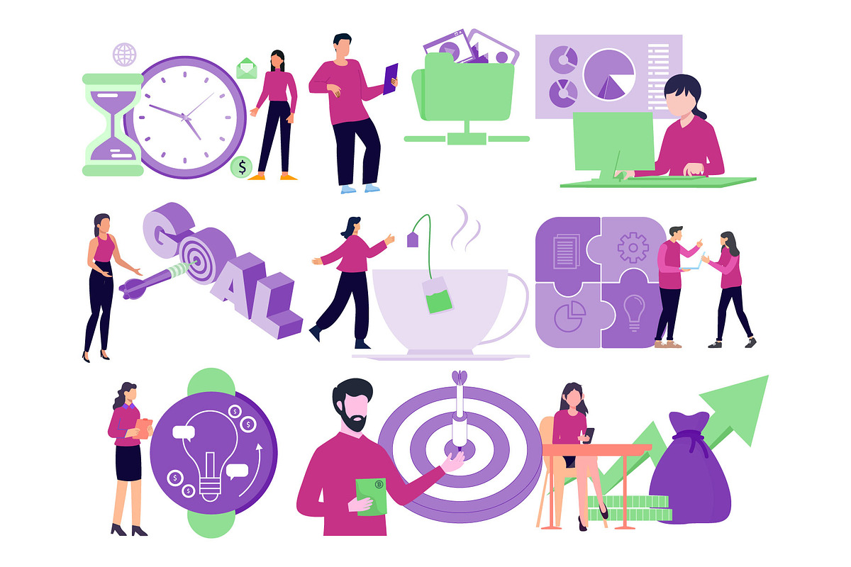 Office Work Vector Illustrations, an Illustration by Vector Portal (Photo 2 of 6)
