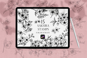 Sakura Procreate Stamps