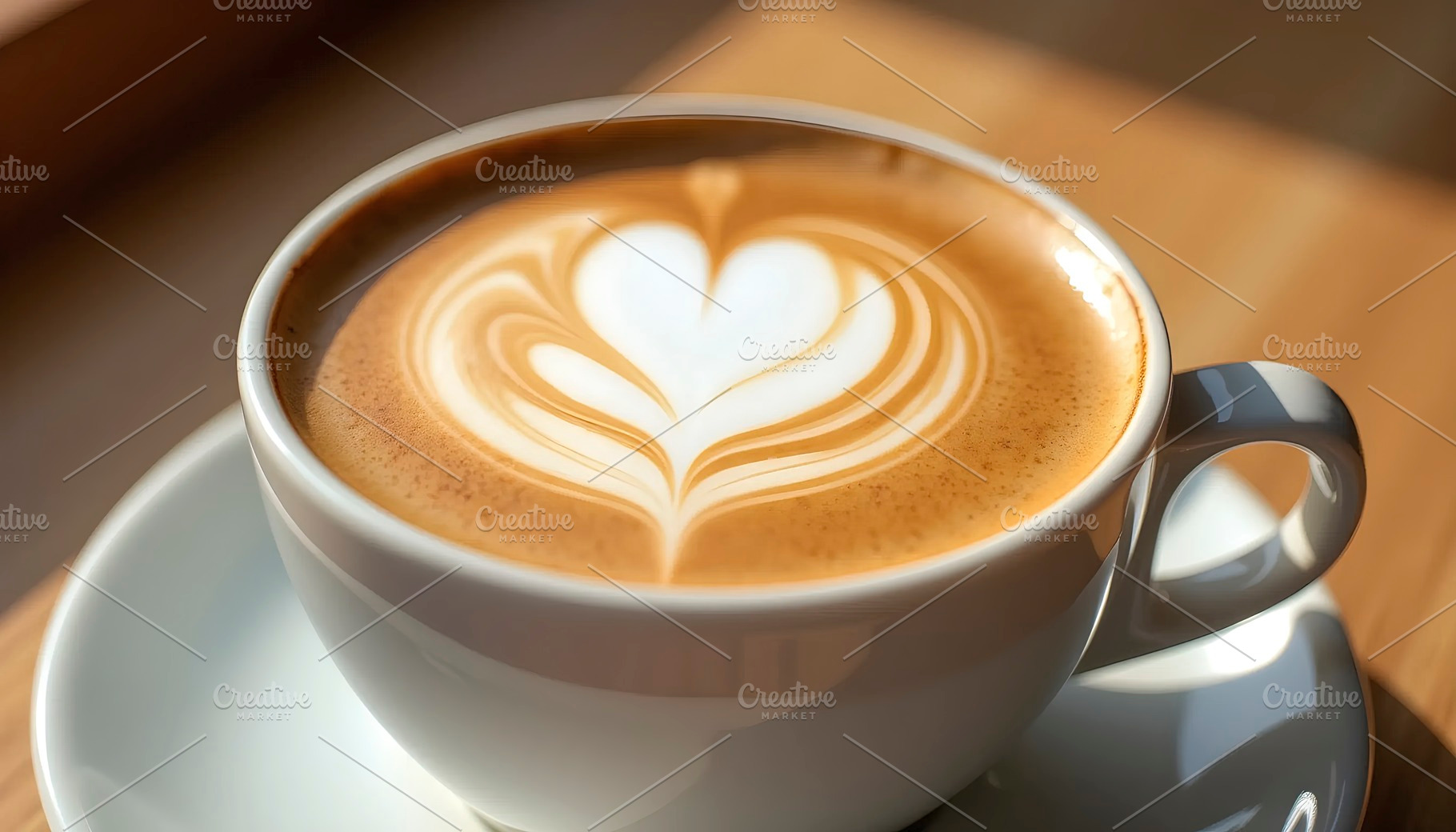 Beautiful Latte Art In Elegant White, a Photo by LOGOCREATIVE