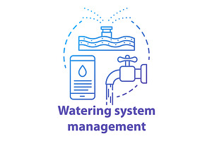 Watering System Blue Concept Icon