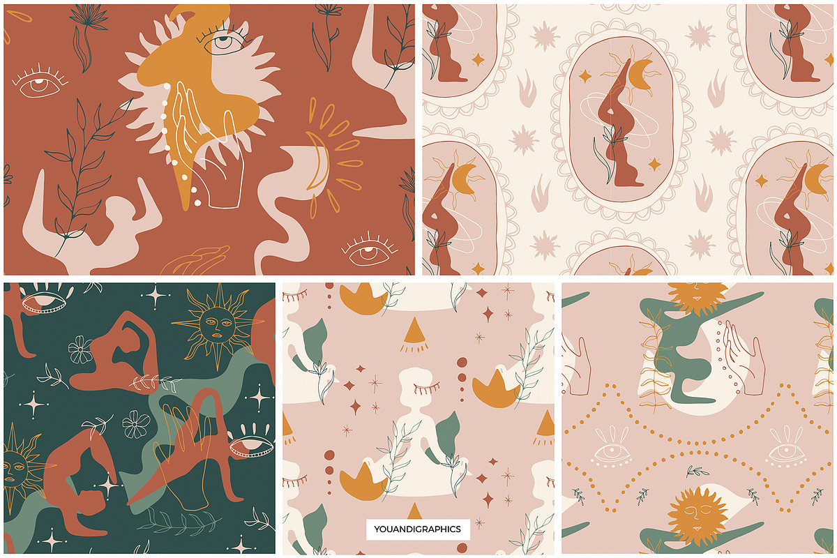 Soul Yoga Graphics Collection, a Pattern Graphic by Youandigraphics (Photo 10 of 17)