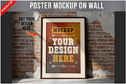 Poster Mockup on Wall PSD, an Advertising Mockup by Bruno's Shop (Thumbnail 1 of 4)