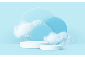3d realistic podium product and