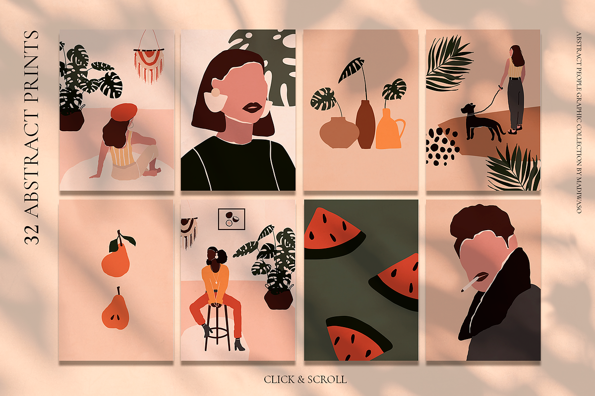 Abstract People prints modern art, a Person Illustration by Madiwaso (Photo 3 of 12)