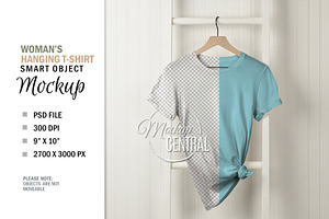 Mockup T-Shirt on White Wall Hanger