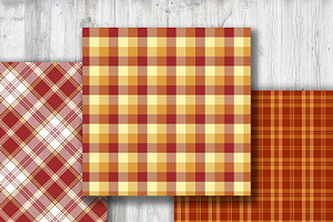 Autumn Plaid Pattern Digital Papers