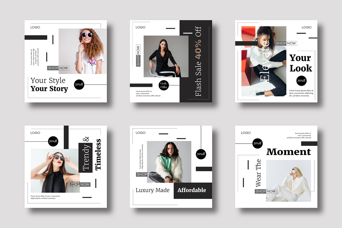 Modern Fashion Social Media Set preview 2