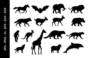 Animal Silhouette Collection Set, an Object Graphic by nandinigraphics
