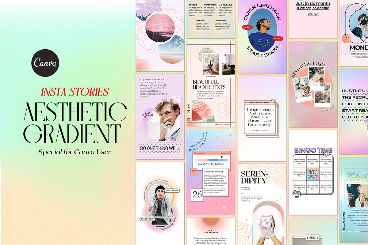 Instagram Aesthetic Gradient CANVA, a Social Media Template by Analogi Studio (Photo 21 of 36)