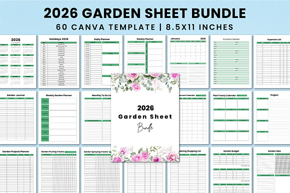 2026 Garden Sheet Bundle For Canva preview 7