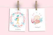 Watercolor Mermaid Collection, an Animal Illustration by MayaNavits (Thumbnail 15 of 15)