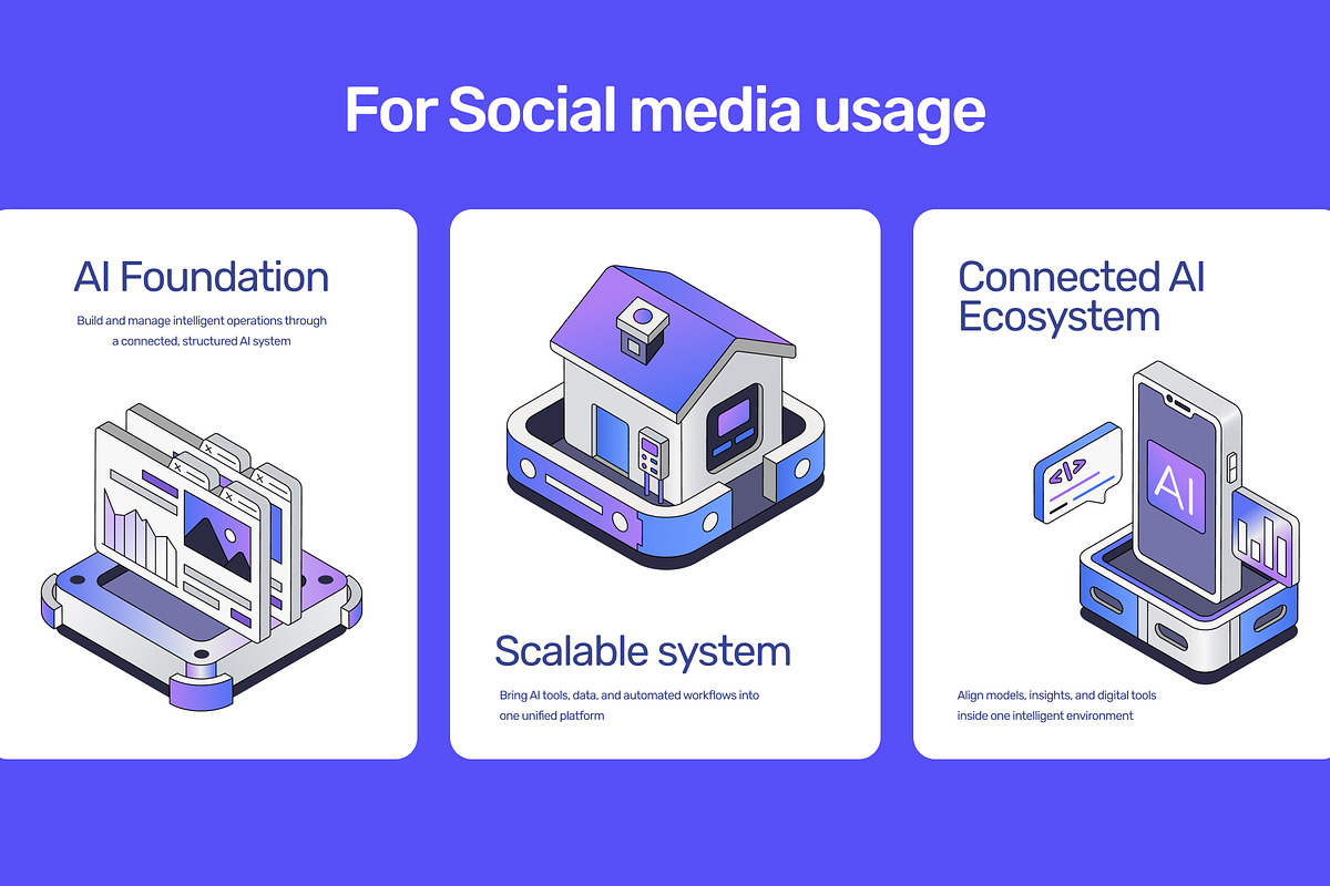 70 AI Isometric illustrations, a Technology Illustration by Vectors Market (Photo 6 of 11)