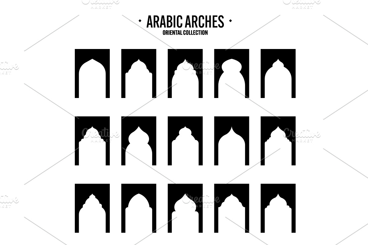 Islamic frames, oriental style, an Illustration by 32pixels