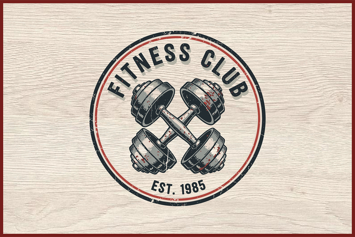 10 Vintage Gym Fitness Badge Logo, a Sport Illustration by Artivon (Photo 9 of 11)