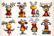 Whimsical Christmas Deer Clipart PNG, an Illustration by Dream Creation (Thumbnail 2 of 8)