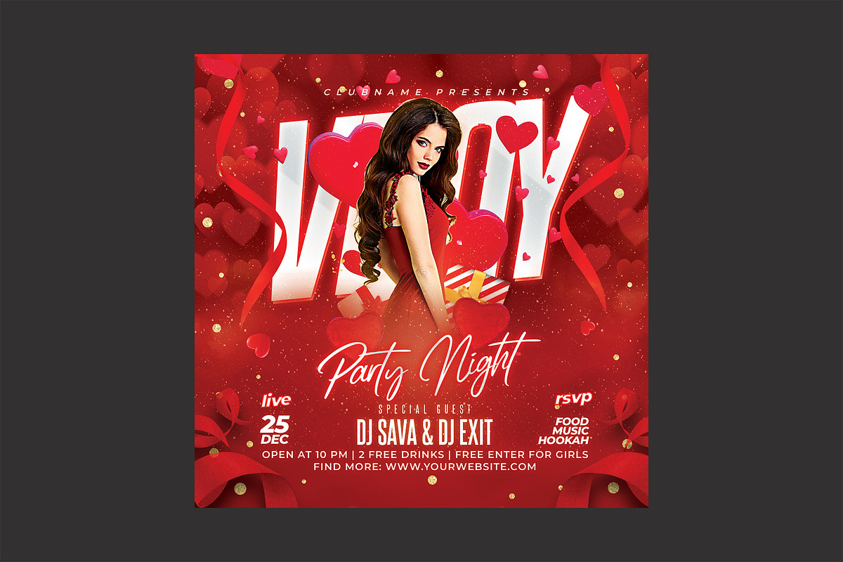 Valentines Day Flyer, a Flyer Template by DSGraphicDesign (Photo 1 of 3)