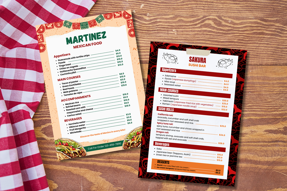 5 Food Menu Templates Canva, a Templates & Theme by TemplateCastleStore (Photo 4 of 9)
