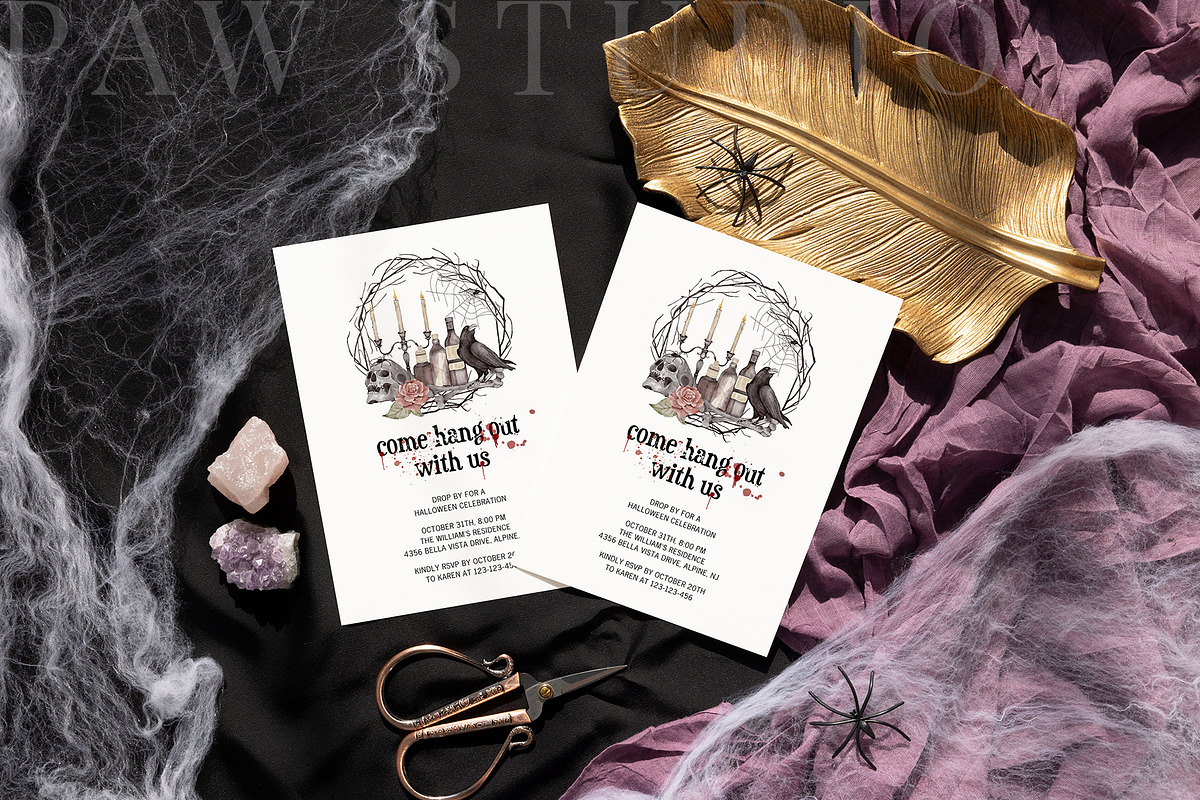 Halloween Card Mockup 5x7 2c5 fall, an Advertising Mockup by PawMockups (Photo 6 of 10)