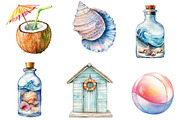 Beach Summer Pastel Clipart PNG, an Illustration by SinaCreation (Thumbnail 3 of 5)