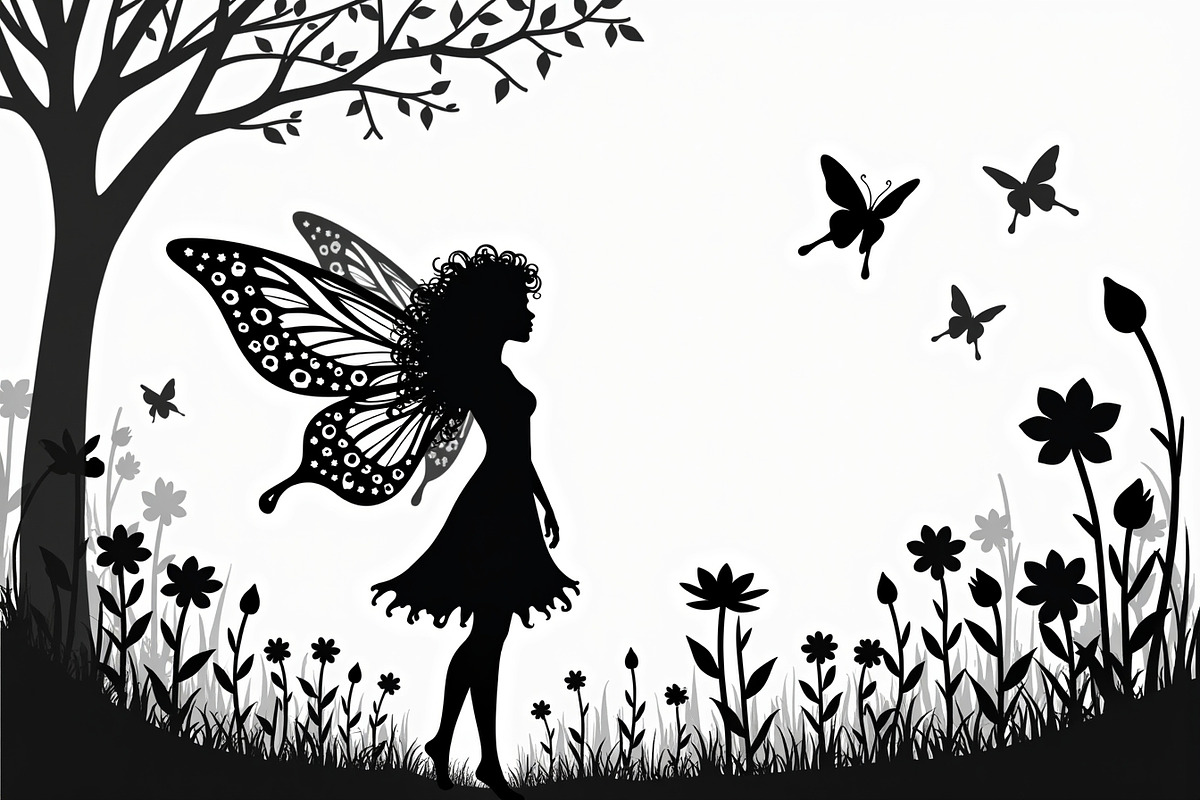 Silhouette of Fairy with Butterflie, an Illustration by Amazin_art (Photo 5 of 21)