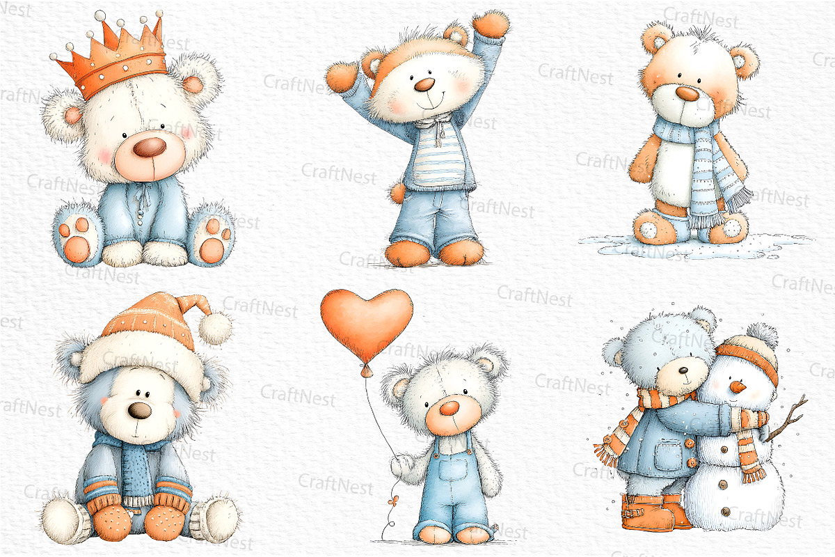 Whimsical  Cute Teddy Bear, an Illustration by Craft Nest (Photo 3 of 6)