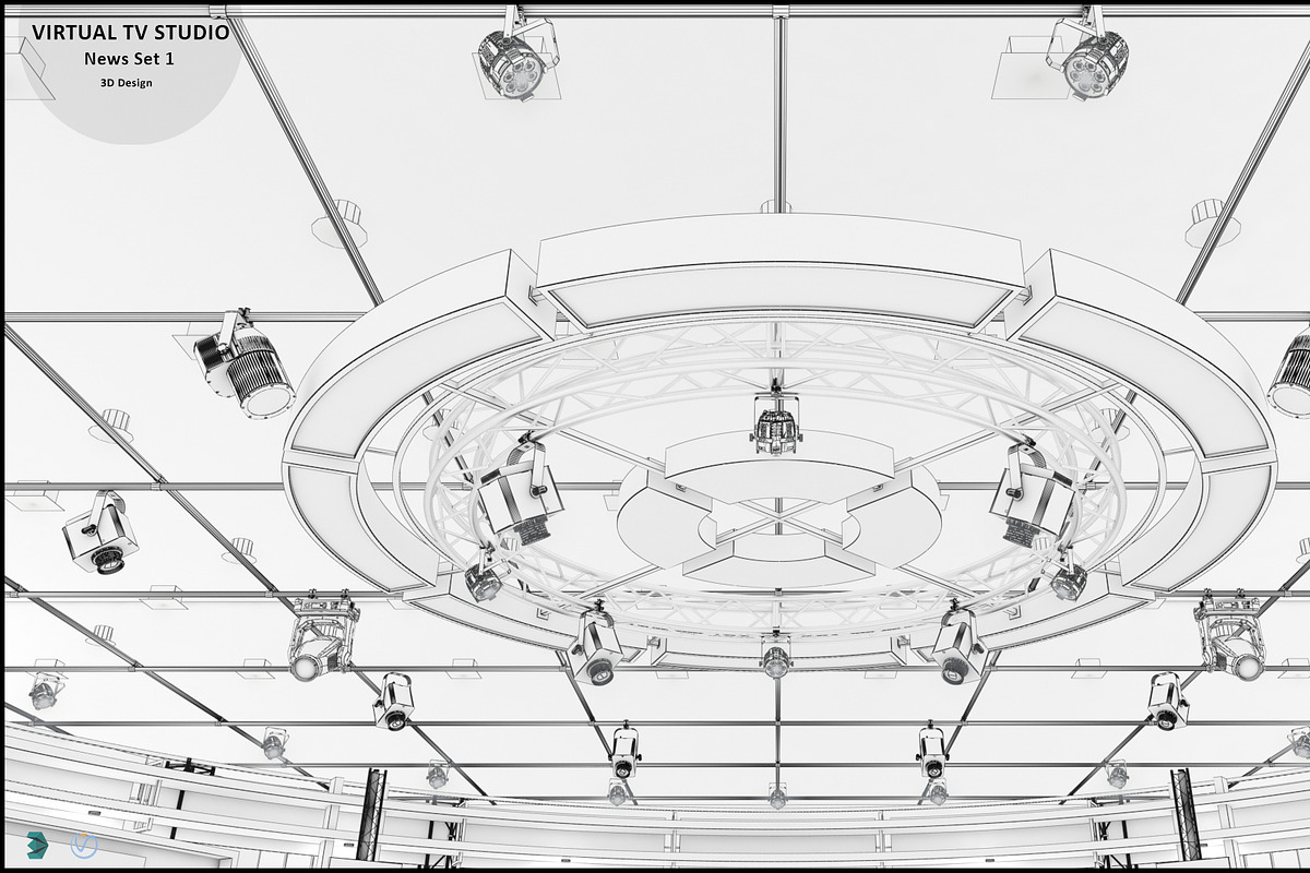 Virtual TV Studio News Set 1, an Architecture 3D Model by akerStudio (Photo 47 of 57)