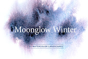 Watercolor Winter Landscapes Set, a Texture Illustration by Nuburu (Thumbnail 1 of 14)