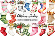 Christmas Stocking Clipart, an Illustration by Daily.Designs (Thumbnail 1 of 5)