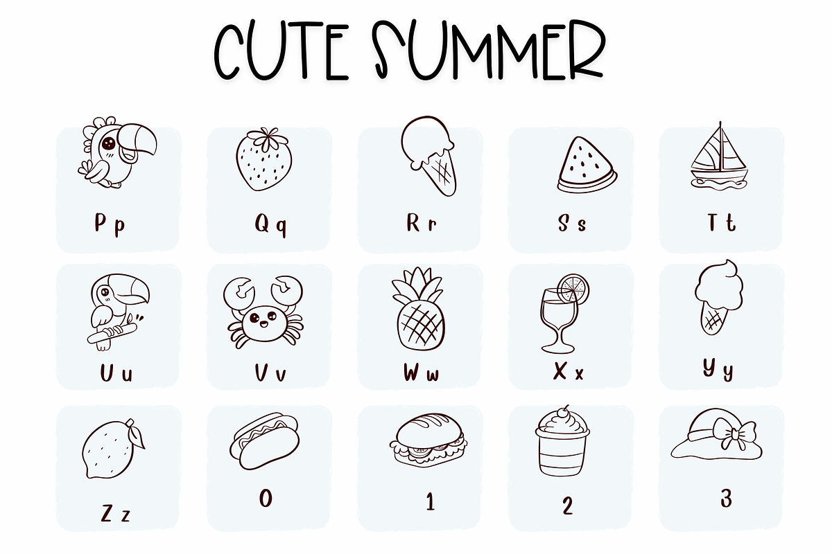 Cute Summer| Symbols Fonts preview 3