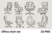 Office chair set 23 PNG, a Work Illustration by LOKSKIH (Thumbnail 1 of 5)