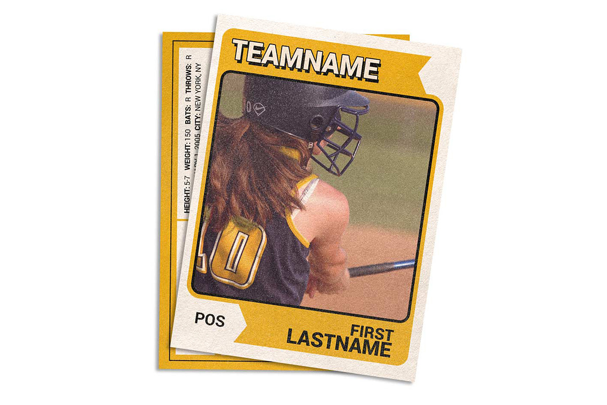 Retro 70s Baseball Card Template, a Design Template by Sports Card Templates (Photo 1 of 2)