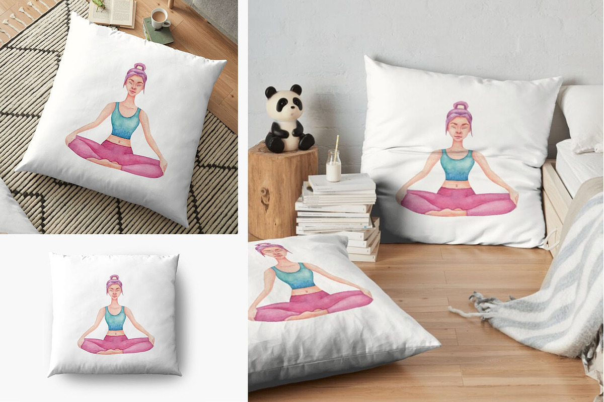 Watercolor Yoga Set, a Healthcare Illustration by Tabiti (Photo 26 of 30)