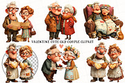 Valentine Cute Old Couple Clipart, an Illustration by OK Design (Thumbnail 2 of 6)