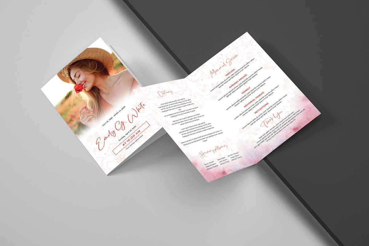 Funeral Program And Prayer Card, a Brochure Template by crazyOWL (Photo 7 of 7)