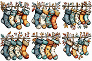Christmas Stockings Clipart, an Illustration by Libby Wishes (Thumbnail 6 of 7)