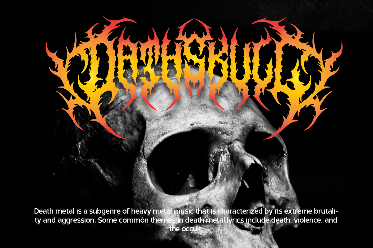 Dreamfire Death Metal Font, a Blackletter Font by Ronny Studio (Photo 2 of 11)