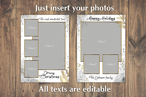 Gold Frames Photo Cards Template PSD