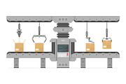 Automatic production conveyor, a Technology Illustration by Volyk (Thumbnail 1 of 3)