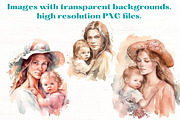 Mother and Baby Watercolor Clipart, a Person Illustration by Mermaids Cove (Thumbnail 3 of 10)