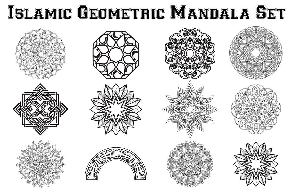 Islamic Geometric Mandala Set, an Illustration by hafijul (Photo 1 of 3)