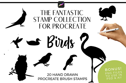 Procreate Brush Stamps - Birds