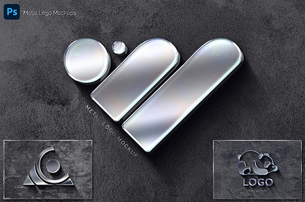 Metal Logo Mockups, a Product Mockup by Andrew Skoch Design