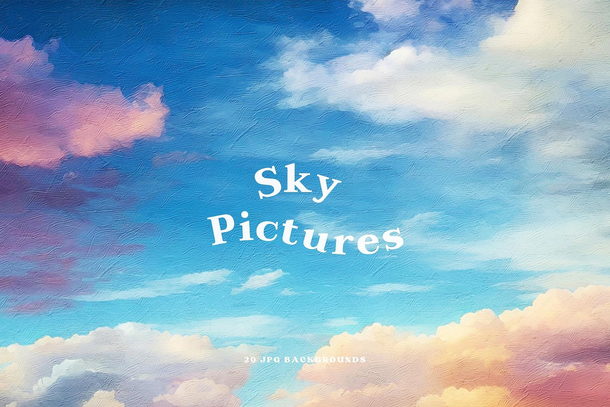 Painted Sky Pictures, Sky Landscape, a Texture Graphic by by creative paper (Photo 5 of 7)